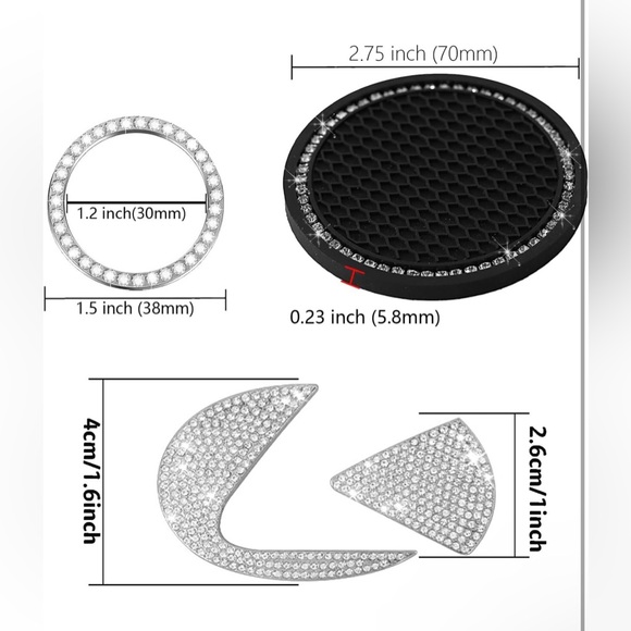 4Pack Compatible with Lexus Bling Interior Decoratiion Accessories,2Pcs Crystal - Picture 2 of 7